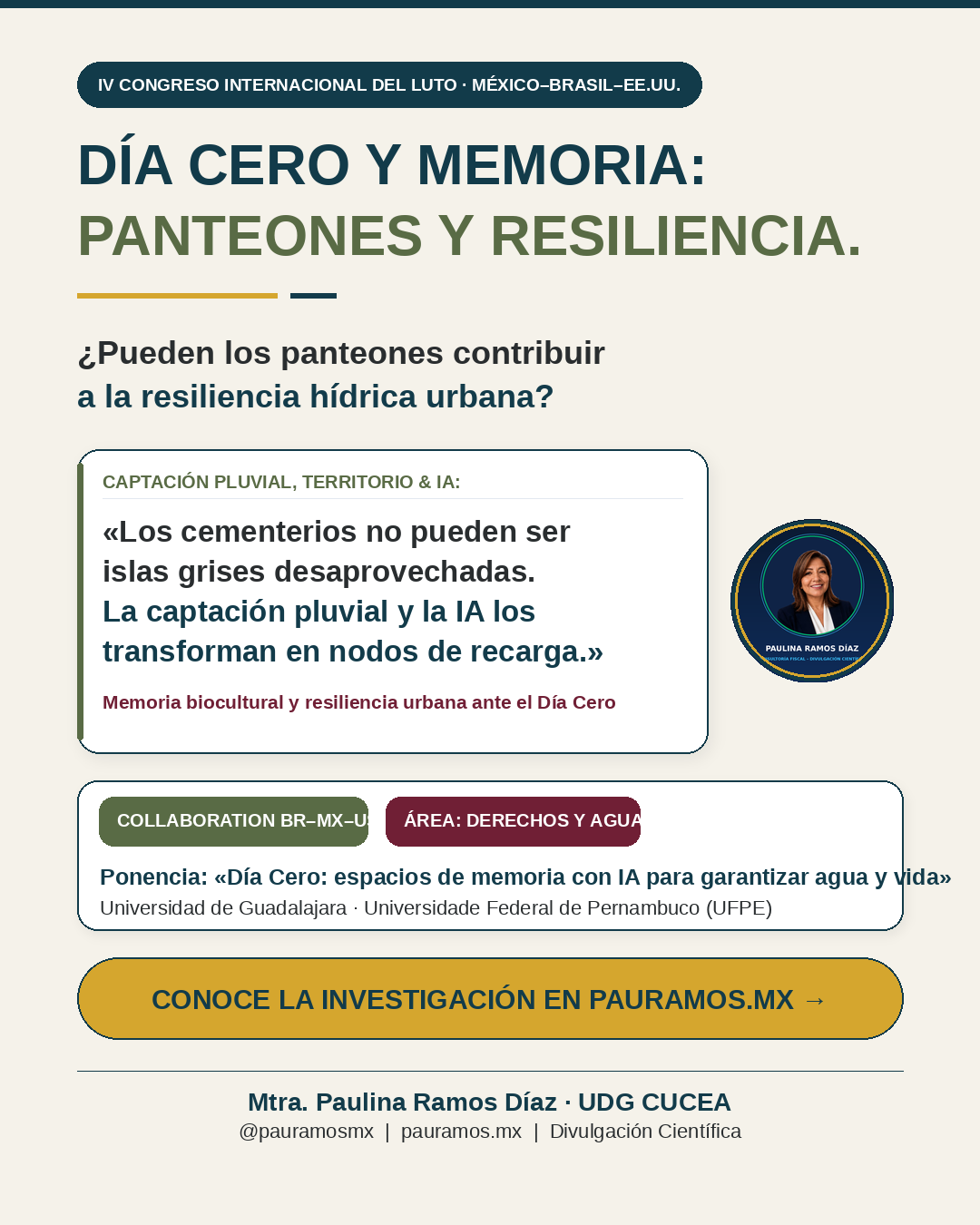 Panteones urbanos y resiliencia hídrica: ¿Espacios de memoria frente al Día Cero?
